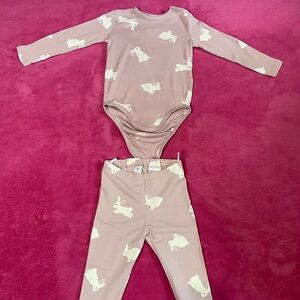 H&M Blush Bunny Print Baby Set